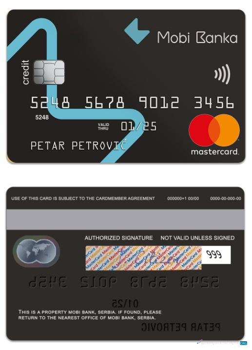 Download Serbia Mobi Bank mastercard Photoshop template